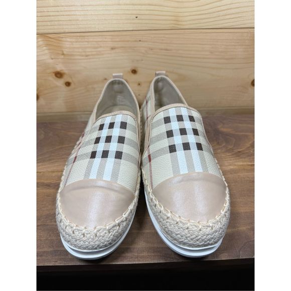 Tengyufly Leather Slip On Flat for Women's Fashion Sneakers Plaid Loafers Espadr - Picture 3 of 11